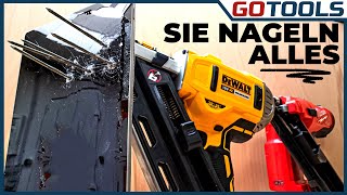 Nageln was das Zeug hält  18V AkkuNagler mit 90mm  Dewalt DCN92 vs Milwaukee M18 FNN [upl. by Ahsenak]