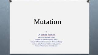 Molecular Biology Session 14 Mutation P1 [upl. by Trow]