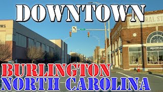 Burlington  North Carolina  4K Downtown Drive [upl. by Sandy533]