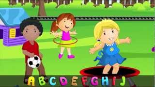 ABC Alphabet Song in HD with Lyrics  Childrens Nursery Rhymes by eFlashApps [upl. by Tlaw]