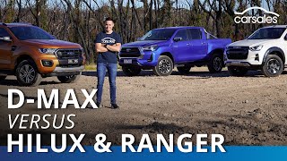 Ford Ranger v Isuzu DMAX v Toyota HiLux 2020 Comparison Test carsalescomau [upl. by Janyte]