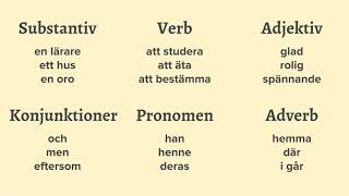 Grammatik  Lektion 1 Ordklasser [upl. by Conan]