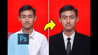 CARA EDIT PAS PHOTO PAKAI JAS DI PHOTOSHOP  TUTORIAL PHOTOSHOP [upl. by Novyert]