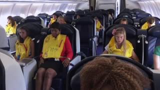 CABIN CREW TRAINING DITCHING  LONG FULL CABIN PREPARATION [upl. by Arehs343]