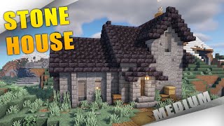 Minecraft How to build a Stone House Base TUTORIAL [upl. by Adamina]