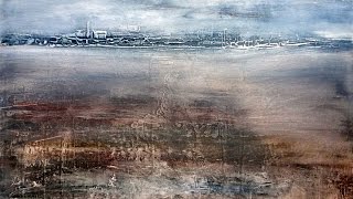 Acrylic painting hazy landscape Acrylmalerei dunstige Landschaft [upl. by Arrik]