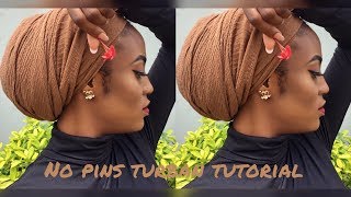 EASY TURBAN TUTORIAL  NO PINS [upl. by Issiah919]