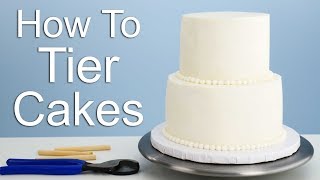 The EASIEST way to Tier a Cake [upl. by Sallad]