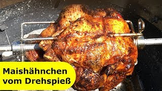 033  Maishähnchen vom Drehspieß  einach und sehr lecker  Grillhähnchen von der Rotisserie [upl. by Naro640]