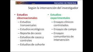 Diseños de estudio segun intervencion del investigador [upl. by Cousin]