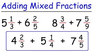 How To Add Mixed Fractions With Unlike Denominators [upl. by Yuria]