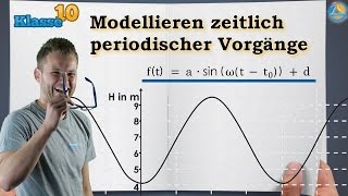 Modellieren zeitlich periodischer Vorgänge  Trigonometrie  Klasse 10 ★ Wissen [upl. by Enel]