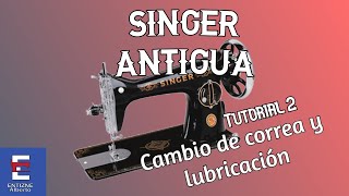 Singer negrita antigua  correa y lubricación 22 [upl. by Yddet987]