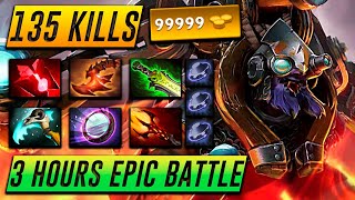 3 Hours Epic Battle  135 Kills Tinker 99 999 Gold  Dota 2 Pro Gameplay Watch amp Learn [upl. by Nogem]