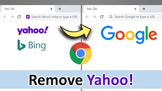 How to Change Yahoo to Google in Chrome  Remove Yahoo search engine from chrome [upl. by Iaka]