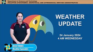 Public Weather Forecast issued at 4AM  January 24 2024  Wednesday [upl. by Gaw]