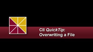 QuickTip 6 Overwriting a File [upl. by Kinna]