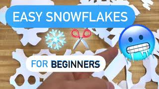 How to Make SNOWFLAKES for Kids  Easy 4 Beginners with Cutting Ideas snowflakes mrschuettesart [upl. by Jaddo]