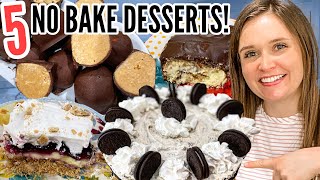 5 NOBAKE DESSERTS  Incredibly EASY NoBake Dessert Recipes  Julia Pacheco [upl. by Parent]