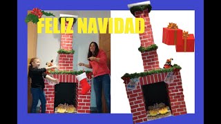 COMO hacer CHIMENEA de CARTON para NAVIDAD FIREPLACE🔥 [upl. by Werda]