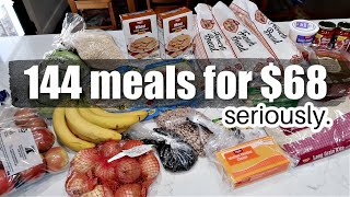 144 MEALS FOR 68  Emergency Extreme Budget Grocery Haul 2021 with Frugal Fit Mom [upl. by Noiram760]