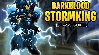 AQW  Darkblood StormKing Class Guide Enhancements Class Skills Combos Soloing Farming PvP [upl. by Asilad]