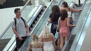 STARING AT STRANGERS ON AN ESCALATOR PRANK [upl. by Halak210]