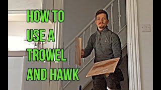 How To Use A Trowel and Hawk  Plastering For Beginners [upl. by Ennahtebazile]