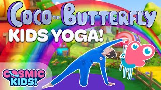 Coco the Butterfly  A Cosmic Kids Yoga Adventure 🦋🐌🌈 [upl. by Hapte944]