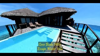 Coco Bodu Hithi Maldives  Escape Water Villa With Pool Tour  Ronan Jonet I Insta 360 One X2 [upl. by Anirtik]