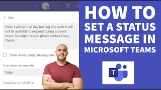 How To Set a Status Message in Microsoft Teams [upl. by Darrej]