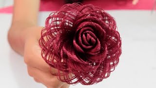 Como hacer una rosa de tela  Dia de las madres  Fabric Flowers Roses Loveluzlop [upl. by Renrew]