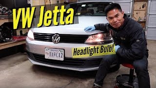 HOW TO VW Jetta Headlight Bulb Replacement [upl. by Emina]