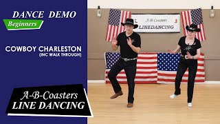 COWBOY CHARLESTON  Line Dance Demo amp Walk Through [upl. by Symons606]