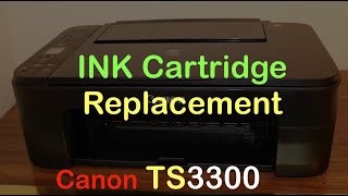 Canon TS3300 Ink Cartridge Replacement [upl. by Nagiam135]