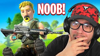 Typical Gamer REACTS to his FIRST GAME of Fortnite Battle Royale [upl. by Skutchan]