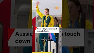 Aussie Olympians touch down in Perth [upl. by Ylirama]