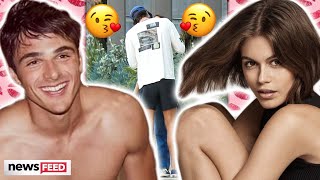 Jacob Elordi amp Kaia Gerber CONFIRM Relationship With A Kiss [upl. by Lynnett944]