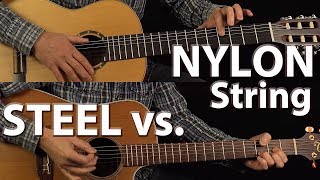 Steel Vs Nylon String Guitars [upl. by Neelhtak120]