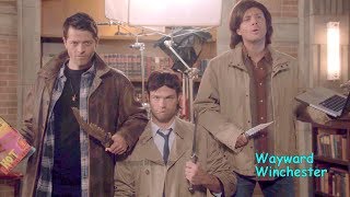 Supernatural Season 8  14 GAG REEL Supercut  Funny Supernatural Bloopers VS Real Life [upl. by Ahsinrats780]