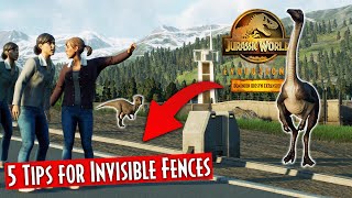 PETTING ZOO amp MORE 5 CREATIVE TIPS FOR INVISIBLE FENCES  Jurassic World Evolution 2 Dominion DLC [upl. by Salzhauer979]