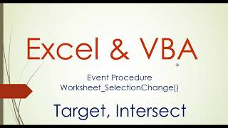 Worksheet selection change in Excel VBA [upl. by Woll]