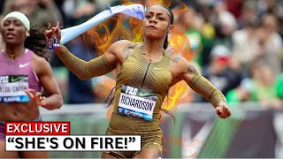 ShaCarri Richardson Throws Down KILLER TIME in 100 Meters [upl. by Aniat]