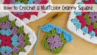 How to Crochet A Classic Multicolor Granny Square Episode 112 [upl. by Yleve]