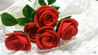 Como hacer flores de tela Rosas Super faciles y rapidas  DIY Manualidades 89 [upl. by Akinehc]