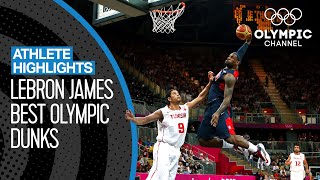 The Best LeBron James Dunks at the Olympics  Athlete Highlights [upl. by Kerman]