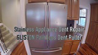 Stainless Steel Fridge Dent Repair Tutorial [upl. by Aikem]