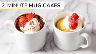 2MINUTE CHOCOLATE  VANILLA MUG CAKE RECIPES  glutenfree keto and paleo [upl. by Onivag952]