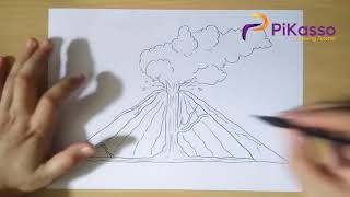 How to Draw Volcano Eruption [upl. by Centonze]