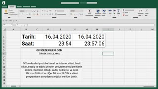 Tarih ve Saat yazma  Kısayol ve Formül   Microsoft Excel [upl. by Aiyekal]